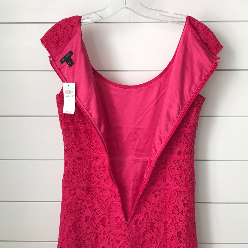 0 Ann Taylor Dark Pink Dress (MSRP $158) - Picture 8 of 9